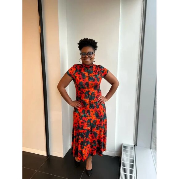 Proenza Schouler White Label Sunflower Floral-Print Midi Dress Size M - Picture 11 of 12